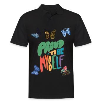 Butterfly Proud Motivational Saying with Butterfli - Männer Poloshirt - Schwarz - Vorne - Kai (181cm)