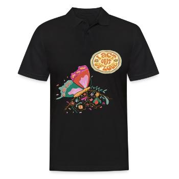 Acte d’amour papillon Motivation Dire avec Mais - Polo Homme - noir - Devant - Kai (181cm)
