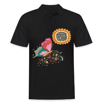 Citation de motivation du papillon tournesol avec du beurre - Polo Homme - noir - Devant - Kai (181cm)