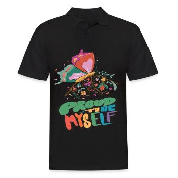 Butterfly Myself Motivational Quote with Butterfli - Männer Poloshirt - Schwarz - Vorne - Kai (181cm)