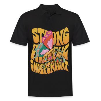 Motivational Saying with Butterfly and Butterflies - Männer Poloshirt - Schwarz - Vorne - Kai (181cm)