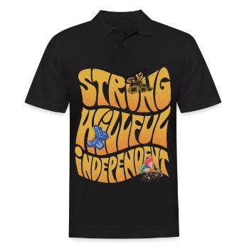 Motivational Saying with Butterfly and Cute Butter - Männer Poloshirt - Schwarz - Vorne - Kai (181cm)