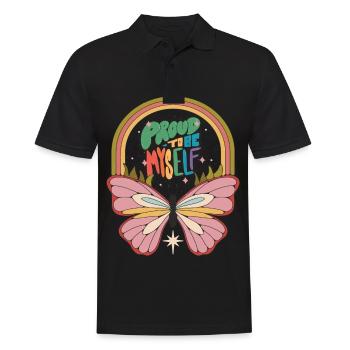 Papillon fier dicton motivant avec des fesses mignonnes - Polo Homme - noir - Devant - Kai (181cm)