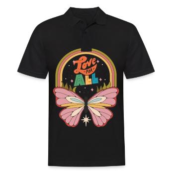 Butterfly Love All Motivational Saying with Cute B - Männer Poloshirt - Schwarz - Vorne - Kai (181cm)