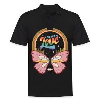 Butterfly célèbre le dicton motivant avec Butte - Polo Homme - noir - Devant - Kai (181cm)