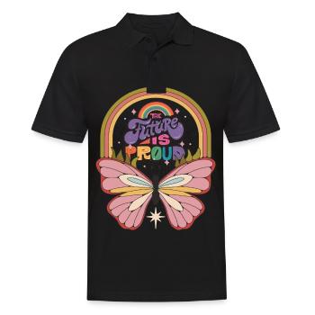 Butterfly Future Motivational Saying with Cute But - Männer Poloshirt - Schwarz - Vorne - Kai (181cm)