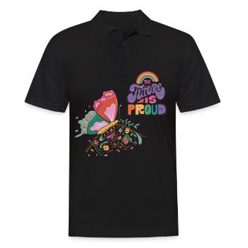 Butterflies Proud Motivational Saying with Cute Bu - Männer Poloshirt - Schwarz - Vorne - Kai (181cm)