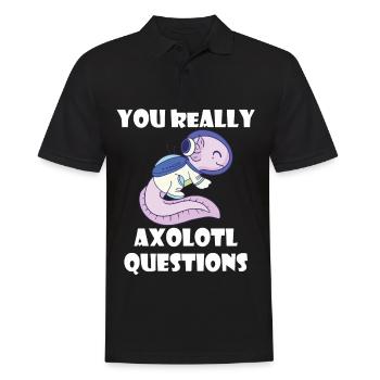 Astronaute Axolotl Drôle de galaxie-Système solaire-Ra - Polo Homme - noir - Devant - Kai (181cm)