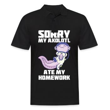 Axolotl Astronaut Homework Funny Space S - Polo Homme - noir - Devant - Kai (181cm)