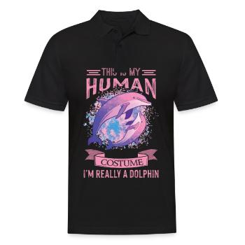 Dolphin Costume Whale Cute Dolphins Underwater World - Men's Polo Shirt - black - Front - Kai (181cm)