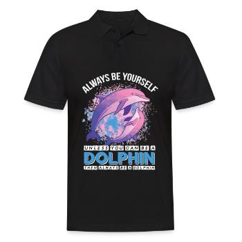 Be a Dolphin Whale Cute Dolphins Underwater - Men's Polo Shirt - black - Front - Kai (181cm)