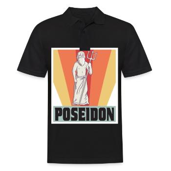 Poseidon Gott Griechische Mythologie Antikes Griec - Männer Poloshirt - Schwarz - Vorne - Kai (181cm)
