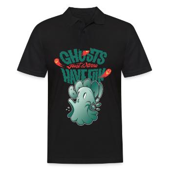 Ghost Just Wants to Have Fun Halloween Party Nightmare - Men's Polo Shirt - black - Front - Kai (181cm)