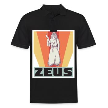 Zeus Retro Griechenland Gott Griechische Mythologi - Männer Poloshirt - Schwarz - Vorne - Kai (181cm)