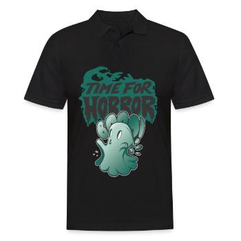 Horror Scary Ghost Halloween Party Night - Men's Polo Shirt - black - Front - Kai (181cm)