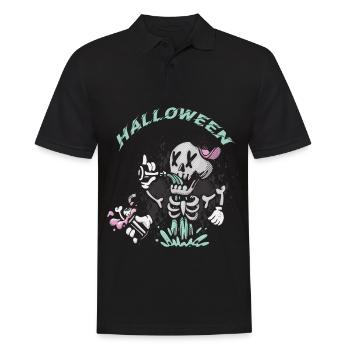 Skeleton Halloween Party Nightmare Horror Halloween - Polo Homme - noir - Devant - Kai (181cm)