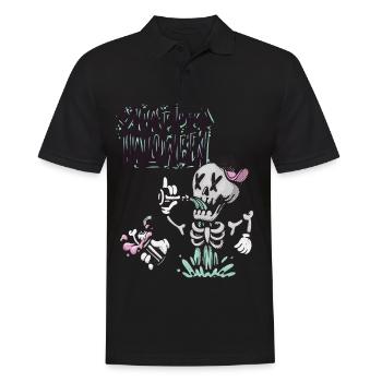 Fröhliches Halloween-Skelett-Halloween-Party-Albtr - Männer Poloshirt - Schwarz - Vorne - Kai (181cm)