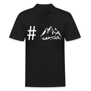 Hashtag - Mountain - - Men's Polo Shirt - black - Front - Kai (181cm)