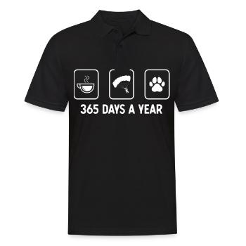 365 Tage im Jahr - Hundepfote - Gleitschirmfliegen - Männer Poloshirt - Schwarz - Vorne - Kai (181cm)