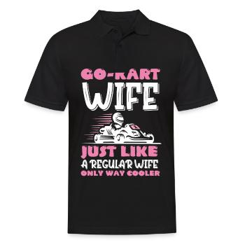 Racing Wife Go-Kart Lap Race Speed Racetrack Racer - Men's Polo Shirt - black - Front - Kai (181cm)