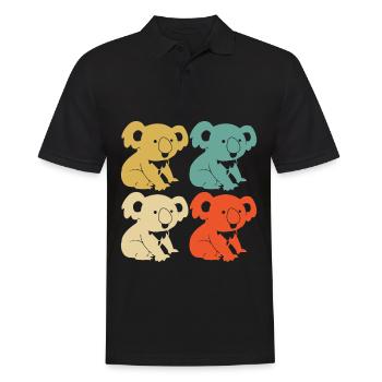 Koala retro cute animal Australia climber - Men's Polo Shirt - black - Front - Kai (181cm)