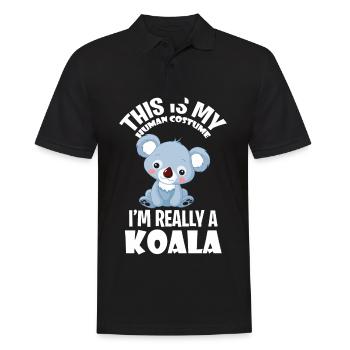 Love Koala Koalas Animal Australia Cute Koal - Men's Polo Shirt - black - Front - Kai (181cm)