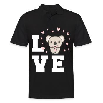 Koala Love Animal Welfare Bamboo Cute Koalas - Men's Polo Shirt - black - Front - Kai (181cm)