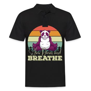 Yoga Panda Méditation Pandas mignons amoureux des animaux Y - Polo Homme - noir - Devant - Kai (181cm)