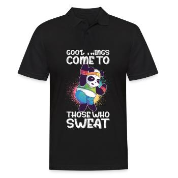 Panda Dance Retro Cute Pandas Animal Lovers Funny - Men's Polo Shirt - black - Front - Kai (181cm)