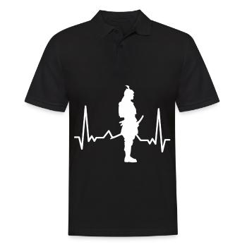 Samurai Heartbeat Japon Guerrier Ninja - Polo Homme - noir - Devant - Kai (181cm)