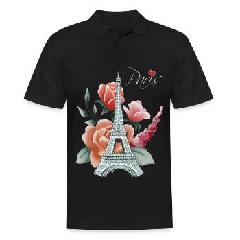 Eiffel Tower-Roses-Love-Paris-French-Love-Fra - Men's Polo Shirt - black - Front - Kai (181cm)