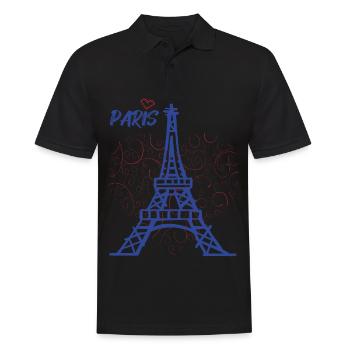 J’adore Tour-Cœur-France-Souvenir-Français - Polo Homme - noir - Devant - Kai (181cm)