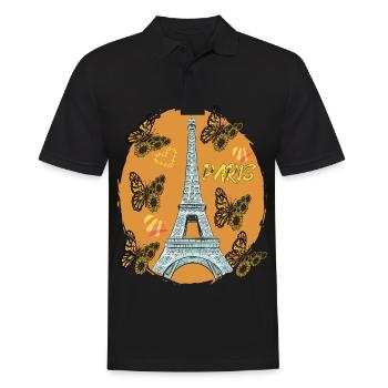 Amour Paris Coeurs Tour Eiffel Papillon Frankr - Polo Homme - noir - Devant - Kai (181cm)