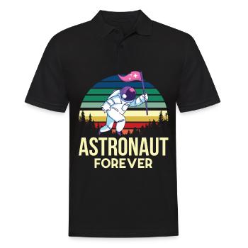 Weltraum Astronaut Retro Planeten Sonnensystem Gal - Männer Poloshirt - Schwarz - Vorne - Kai (181cm)