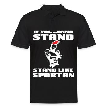 Sparta Boxing Stand Fort Gladiateur Fitness Motivat - Polo Homme - noir - Devant - Kai (181cm)