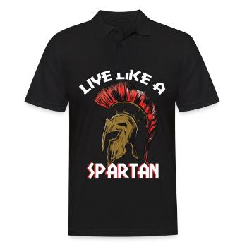 Spartan Warrior Sparta Casque Gladiator Antique Gr - Polo Homme - noir - Devant - Kai (181cm)
