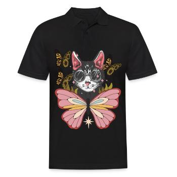 Chat avec lunettes de soleil Butterfly Sunflower L - Polo Homme - noir - Devant - Kai (181cm)