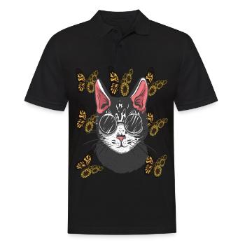 Cool Cat Tournesol Papillon Cat Lie - Polo Homme - noir - Devant - Kai (181cm)