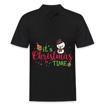Christmas Snowman Christmas Pear Gingerbread - Men's Polo Shirt - black - Front - Kai (181cm)