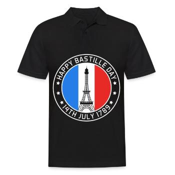Paris Happy Holiday France Tour Eiffel Sou - Polo Homme - noir - Devant - Kai (181cm)