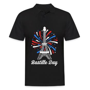 France Love Paris Souvenir Tour Eiffel Français - Polo Homme - noir - Devant - Kai (181cm)