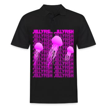 Qualle Fische Unterwasser Ozean Leben Meerestiere - Männer Poloshirt - Schwarz - Vorne - Kai (181cm)
