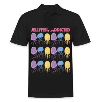 Qualle Addicted Cute Fish Sea Ocean Leben unter Wa - Männer Poloshirt - Schwarz - Vorne - Kai (181cm)
