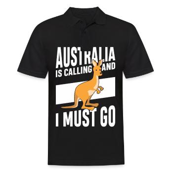 Australia calls Kangaroo Outback Cute Kangaroos - Men's Polo Shirt - black - Front - Kai (181cm)
