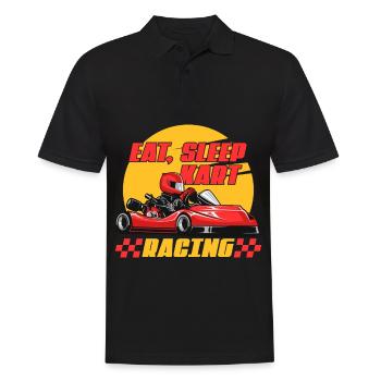 Kart Eat Sleep Race Go-Kart-Rennen Go-Kart Racetra - Polo Homme - noir - Devant - Kai (181cm)