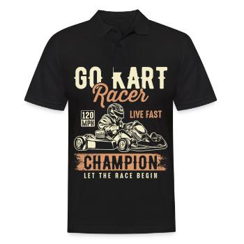 Kart-Champion Racer Go-Kart-Rennen Go-Kart-Rennstr - Männer Poloshirt - Schwarz - Vorne - Kai (181cm)