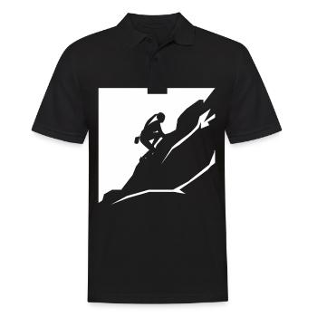 Gebirge - Wandern - (11) - Männer Poloshirt - Schwarz - Vorne - Kai (181cm)