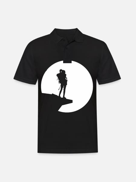 Moon - Hiking - (9) - Men's Polo Shirt - black