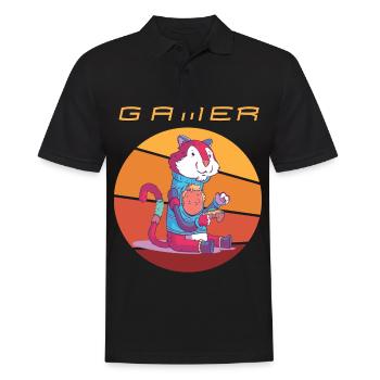 Gamer Retro Games Video Games Vintage Funny Consol - Männer Poloshirt - Schwarz - Vorne - Kai (181cm)