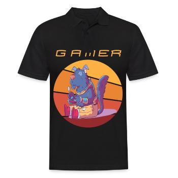 Funny Gamer Retro Games Video Games Vintage Consol - Männer Poloshirt - Schwarz - Vorne - Kai (181cm)